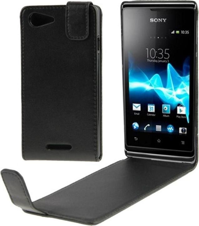 Produktbild König Design Handyhülle Schutzhülle Flip Handytasche für Sony Xperia E3 Schwarz (Sony Xperia E3)