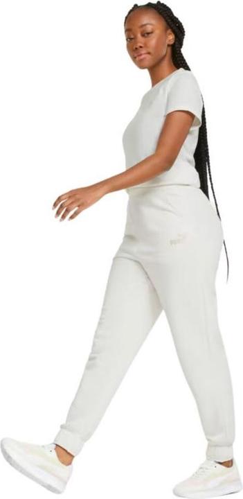 Actual product image Puma ESS+ embroidery trousers with high waist FL women's trousers cream 670007 99 (L)