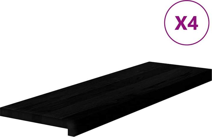 Produktbild VidaXL Treppenstufen 4 Stk. Dunkelbraun 80x30x2 cm Massivholz Eiche (80 x 30 x 2 cm)