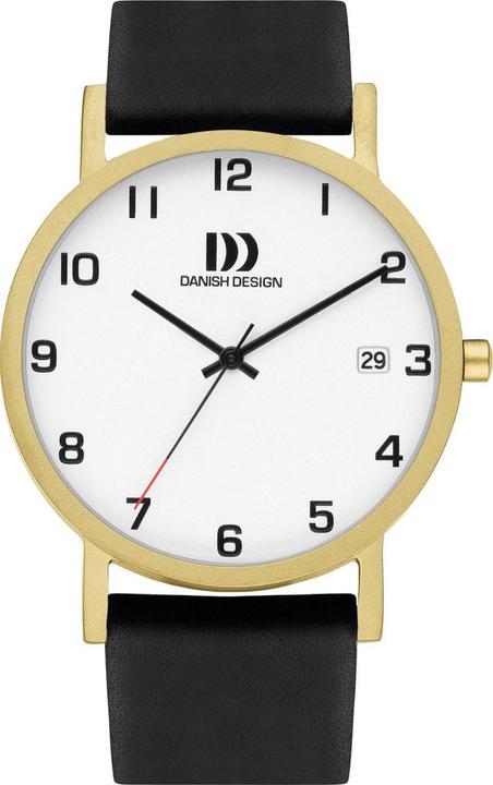 Danish Design Dänisches Design Rhein NMBRs Satin Gold Datum grosser IQ81Q1273 (39 mm)