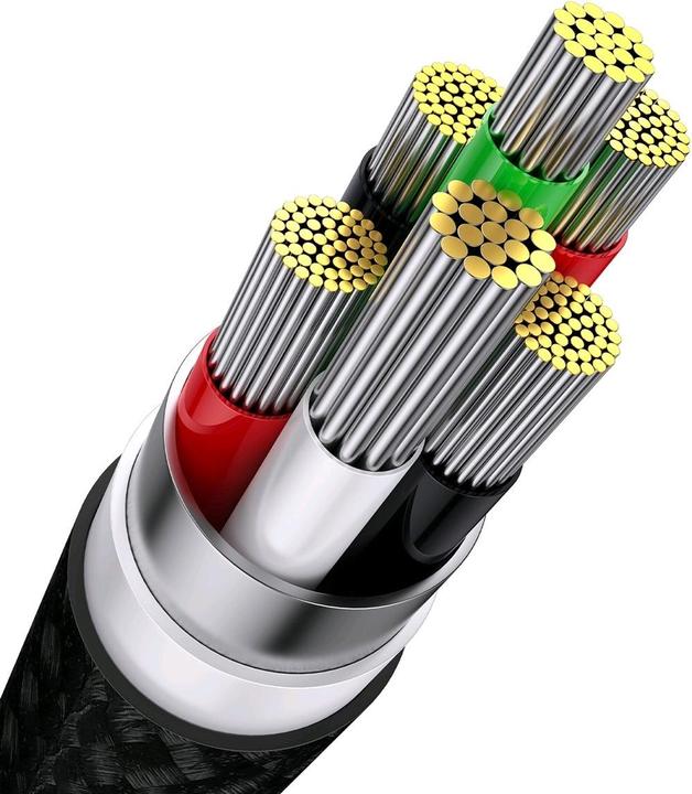 Actual product image Baseus Flash Series Ⅱ One-for-three Fast Charging Data Cable USB to M+L+C 66W 1.2m Black (1.20 m, USB 2.0, 66 W)