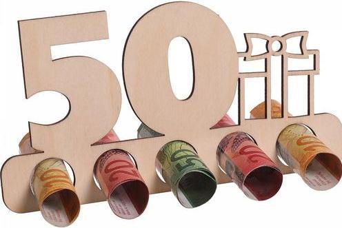 Immagine prodotto Trendcompany Regalo in legno per soldi - 50° compleanno