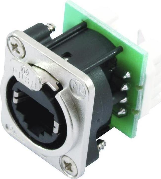 Produktbild Neutrik RJ45 Datensteckverbinder EtherCon® D Serie Buchse, gerade NE8FDV-YK Pole: 8P8C NE8FDV-YK Nickel NE8F