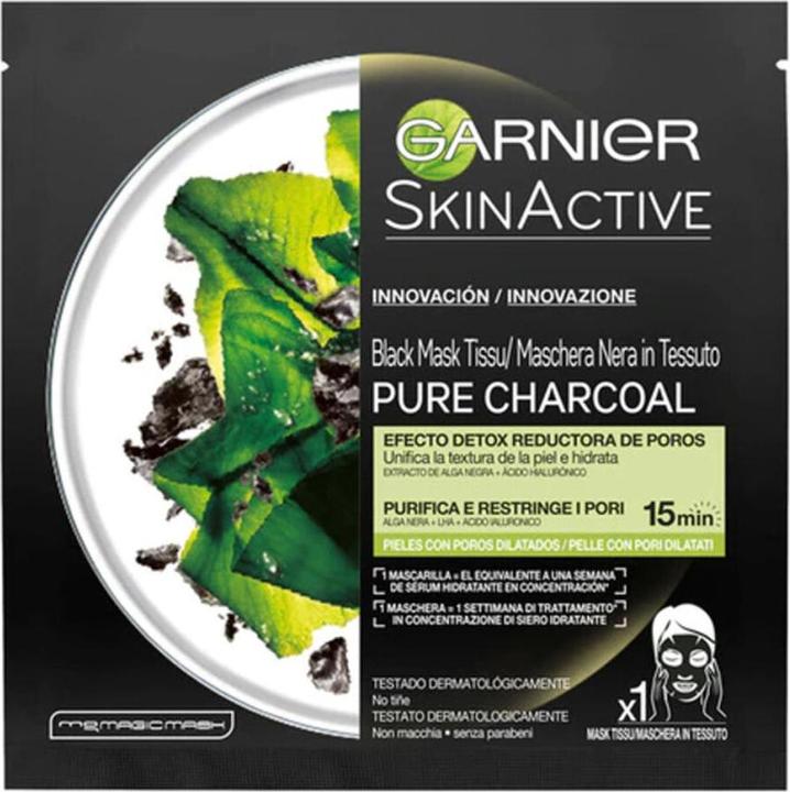 Garnier PURE CHARCOAL black mask tissu detox effect