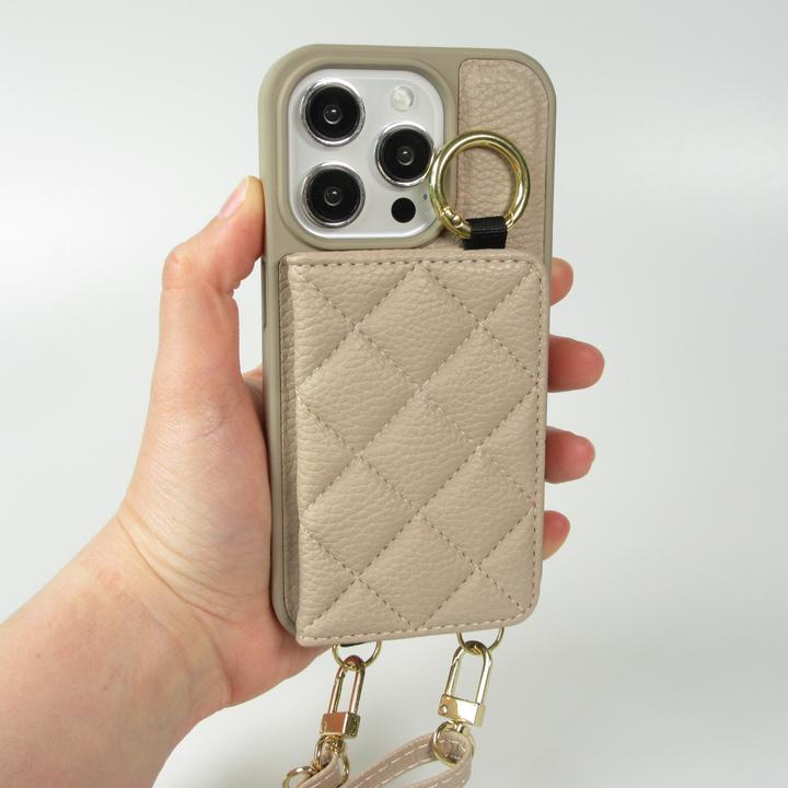 Image du produit PhoneLook Coque Cuir matelassé avec miroir et compartiment carte inclus grande lanière amovible (Apple iPhone 15 Pro Max)