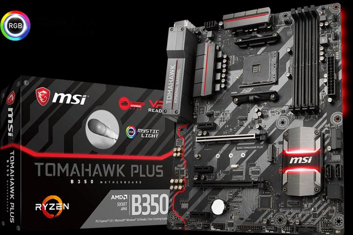 Actual product image MSI B350 Tomahawk Plus (AM4, AMD B350, ATX)
