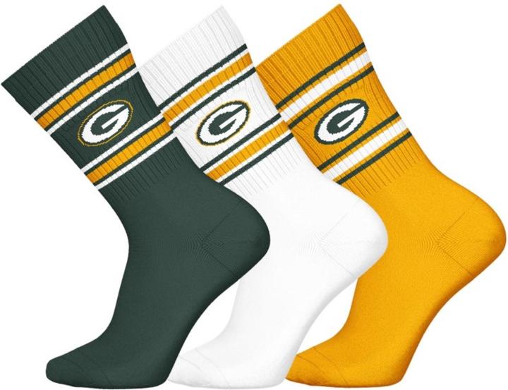 Actual product image Barefoot Green Bay Packers 3pk Crew Socks 39-42 (39 - 42)