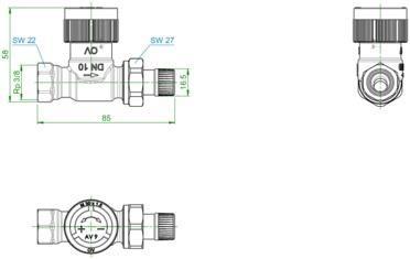 Produktbild Oventrop OV Thermostatventil Baureihe AV 9 M 30x1,5, PN 10, Durchgang DN 10