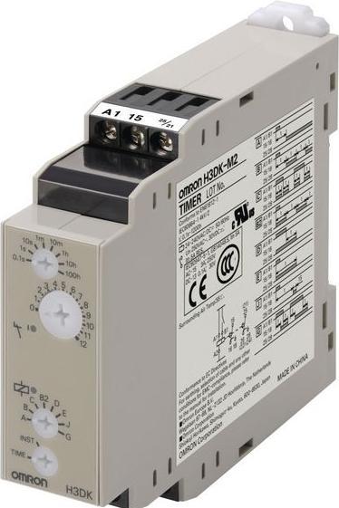 Omron Industrial Automation Relè temporizzato H3DK-M2 AC/DC24-240 8 funzioni temporali 0,1s...1200h 2 W