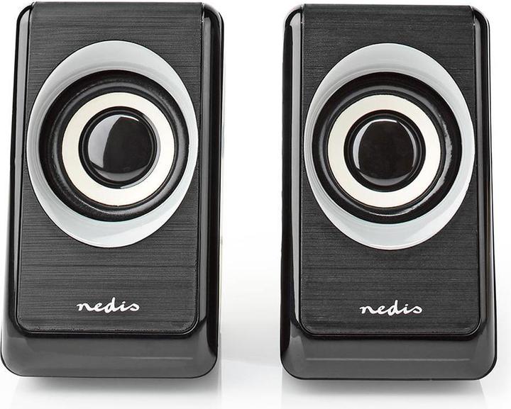 Produktbild Nedis PC-Lautsprecher 2.0 18 W Anschlüsse – Eingang: USB A Stecker / 1x 3.5 mm Stromversorgung über