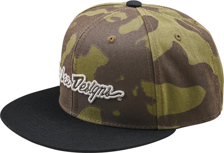 Produktbild Troy Lee Designs Flat Bill Snapback Cap, Signature, olive camo, one size (One Size)