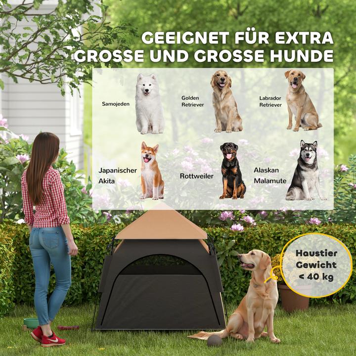 Actual product image PawHut Haustierzelt Polyester Braun (Dog tent)