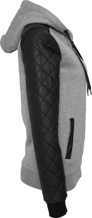 Immagine prodotto Urban Classics Ladies Diamond Leather Imitation Sleeve Zip Hoody (XS)