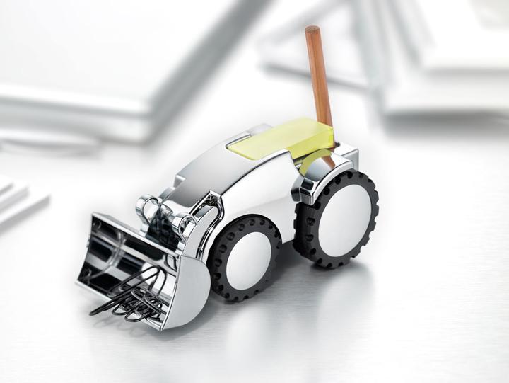 Troika DIGGER Tractopelle Distributeur de trombones, gris/noir (1 x)