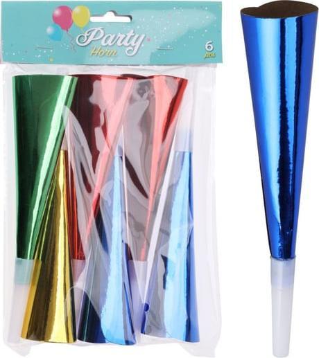 Produktbild Free & Easy Partytröten - 6 Stück - metallic