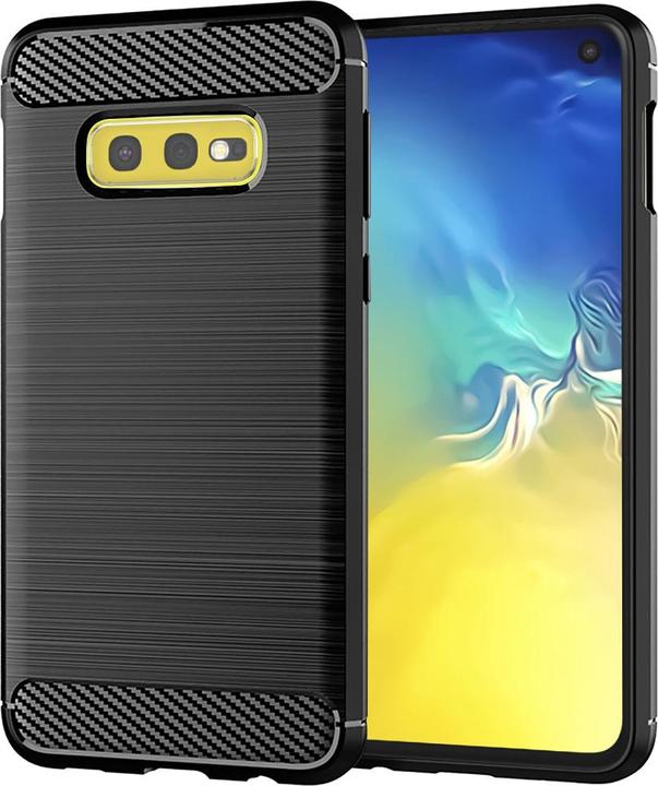 Actual product image Techsuit - Carbon Silicone - Samsung Galaxy S10e - Black (Samsung Galaxy S10e)