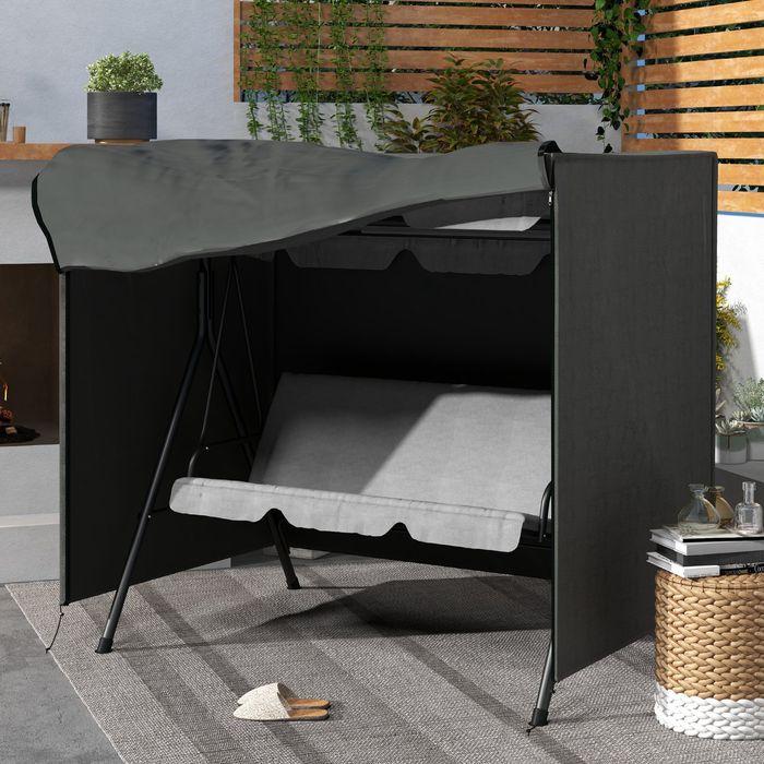 Produktbild Swisshandel24 Abdeckung für Hollywoodschaukel, 420D Oxford, 177x114x152cm Dunkelgrau