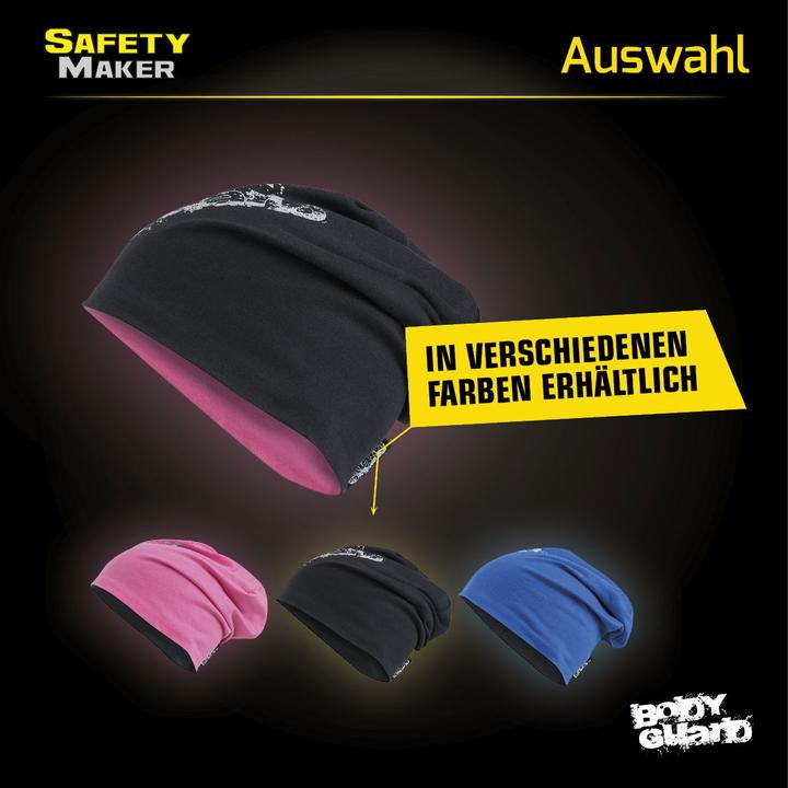 Actual product image SafetyMaker Reversible beanie reflective pink/silver