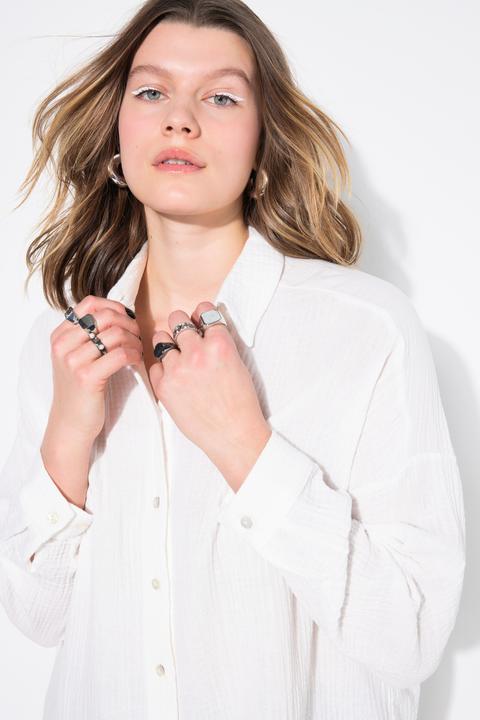 Produktbild Studio Untold Musselin Bluse, oversized, Hemdkragen, Langarm (46, 48)