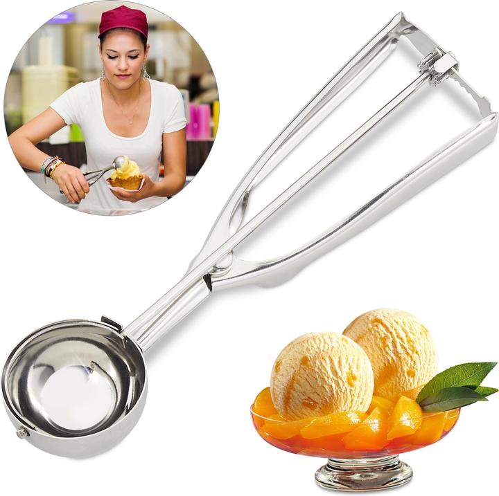 Relaxdays Cuillère à sorbets, en acier inoxydable (Boules de glace)