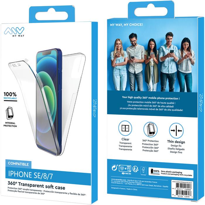 Actual product image My Way MYWAY COQUE 360 TRANSPARENT APPLE IPHONE SE/8/7 (Apple iPhone SE)