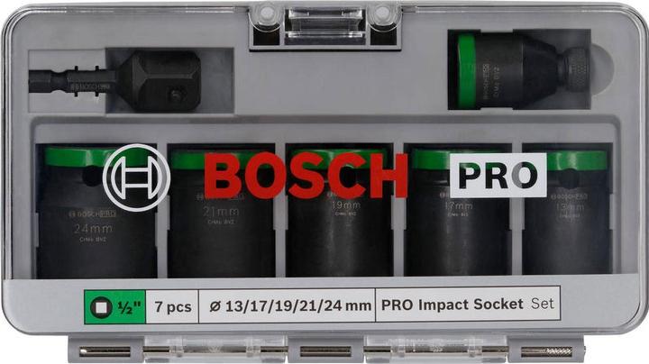 Produktbild Bosch Professional Zubehör PRO Impact Steckschlüsseleinsatz-Set (19 mm, 21 mm, 24 mm, 13 mm, 17 mm)