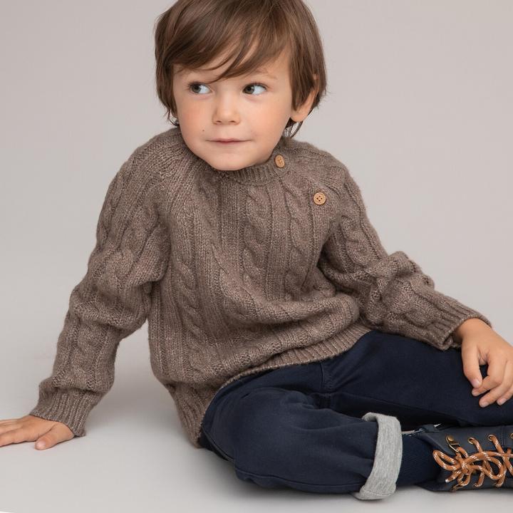 Produktbild La Redoute Collections Rundhalspullover mit Zopfmuster (80)