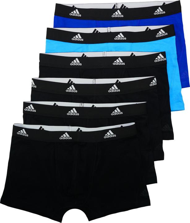 adidas Unterhose Trunks mit Logo-Bund 6er Pack (L, 6er Pack)