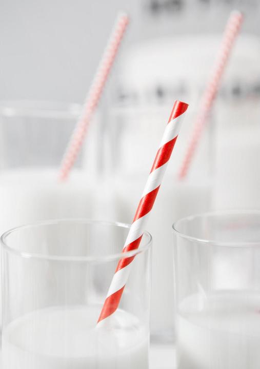 Actual product image Partydeco Red and white striped paper straw (10 x)
