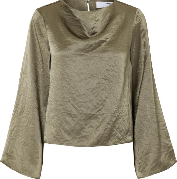 Selected Femme High Neck Oberteil mit langen Ärmeln