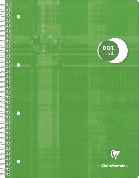 Image du produit Clairefontaine Dot Book cahier reliure intégrale 22,5x29,7cm 240 pages détachables perforé 4 trous petits carreaux (A4+, Règle spéciale)