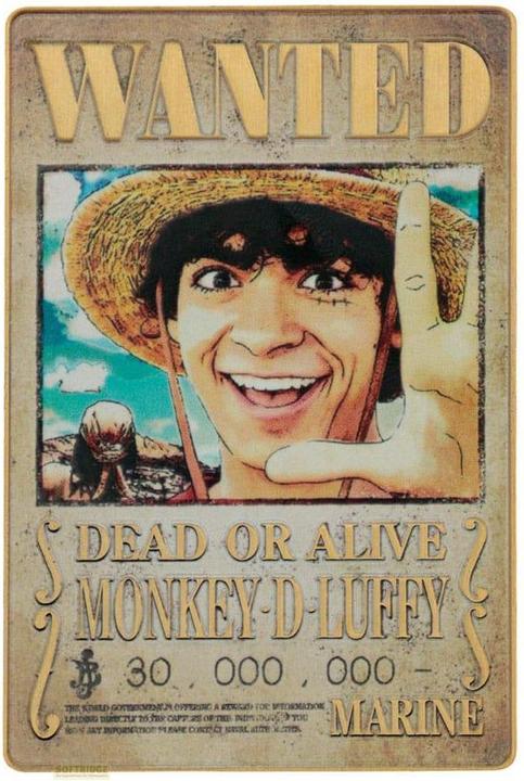 Actual product image Fanattik One Piece Metal Bar Luffy Wanted Poster Limited Edition
