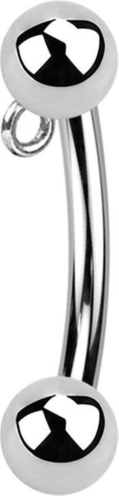 Star Piercing Micro Banane silber Innengewinde mit Kugel und Kugel Ring für Anhänger (ohne Messing, Chirurgenstahl 316L)