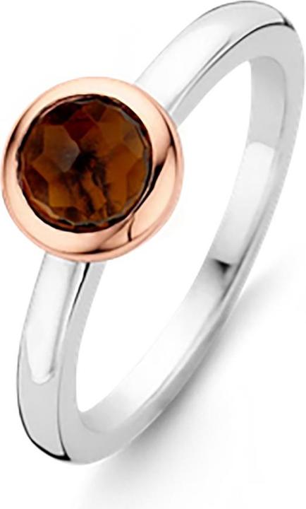 Ti Sento Milano Ring mit braunen Crystal bicolor 12103TB (56, 925 Silber)