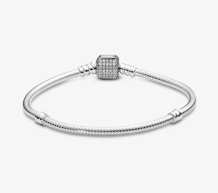 Actual product image Pandora Bracelet with ball clasp (19 cm, Silver)