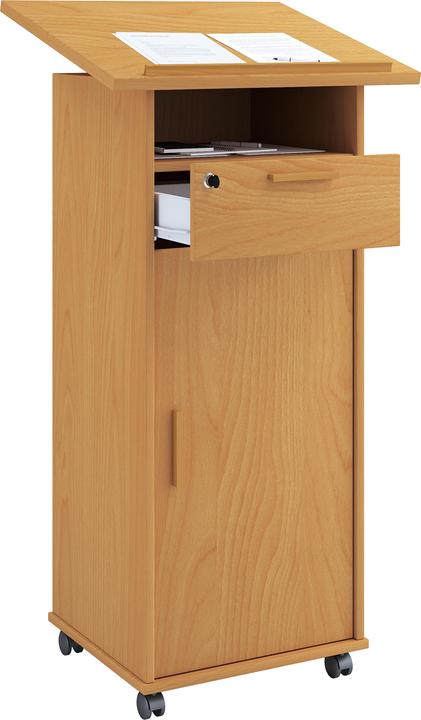 Produktbild VCM Stehpult Rednerpult Meeta mit Rollen Drehtür (60 x 50 x 120 cm)