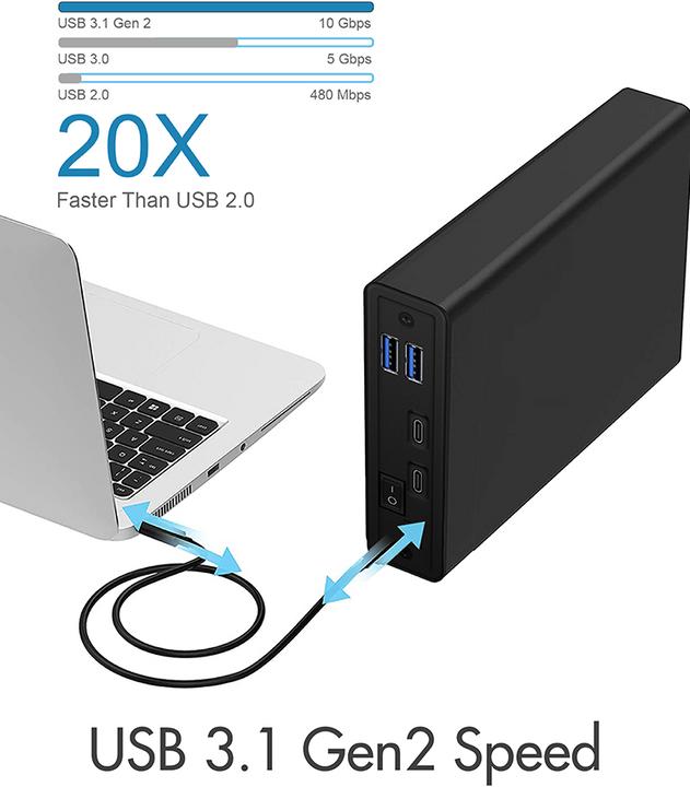 Image du produit Icy Box IB-382H-C31 Boîtier avec hub USB (3.5", 2.5")