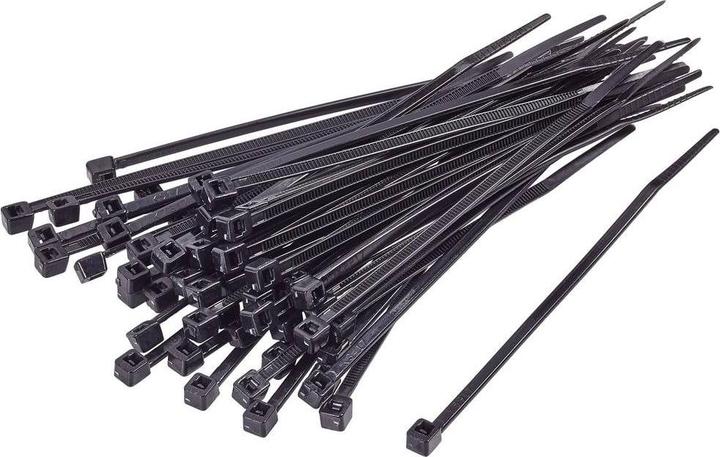 Actual product image Tru Components TC-BT-500-4.8-UVB Cable tie 500 mm 4.8 mm Black UV-stabilised cable tie (Plastic cable ties, 500 mm, 100 pcs.)