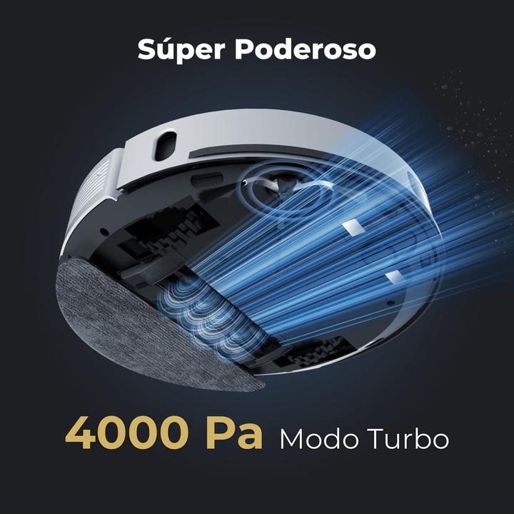 Image du produit Aeno Aspirateur robot laser blanc avec batterie 5200mAh, poubelle de 300ml, réservoir d'eau de 300ml. (Robot d'aspiration et de nettoyage)