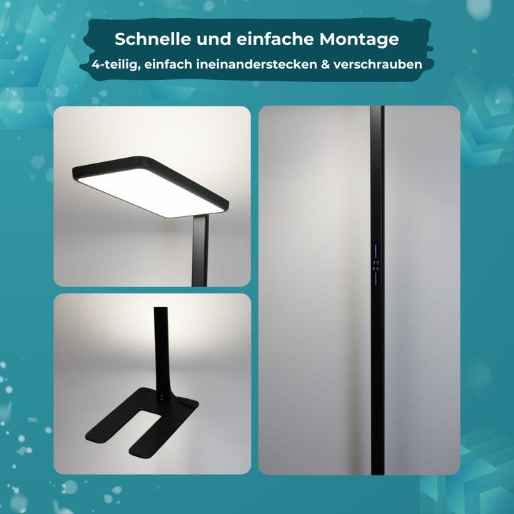 Produktbild Luxula LED Büro-Stehleuchte, Up/Down, schwarz (7000 lm)