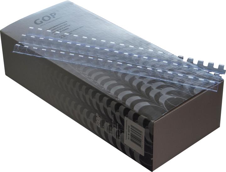 GOP Plastic binder spines 020740 12mm, transparent 100 pieces