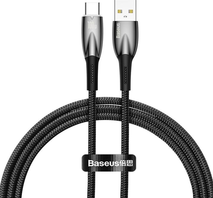 Image du produit Baseus Câble USB pour USB-C Glimmer Series, 100W, 1m (Noir) (1 m, USB 2.0, 100 W)