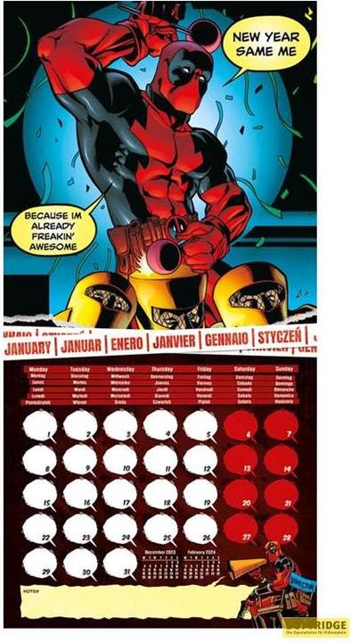 Image du produit Pyramid Marvel calendrier 2024 Deadpool (30 x 30 cm, Anglais)