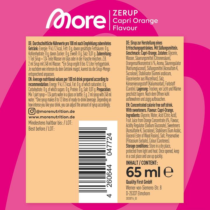 Actual product image More Nutrition Zerup (1 x 65 cl)