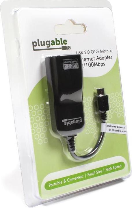 Image du produit Plugable Adaptateur USB OTG vers Ethernet (Micro USB, RJ45 (1x))