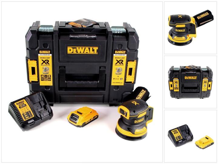 Actual product image DeWalt DCW 210 D1 Ponceuse excentrique sans fil et sans balais 18V 12.000U/min 125 mm + 1x battery (Eccentric grinder)