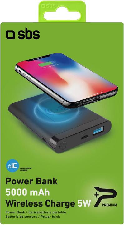 Produktbild SBS 5 W drahtlose Powerbank (5000 mAh, 5 W, 18.50 Wh)
