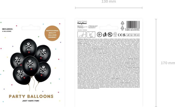 Produktbild Partydeco Luftballons Piraten (6St.) (6 x)