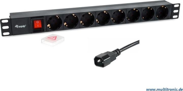 Image du produit equip Bâti de prises 1U8x IEC C14 commut. sw