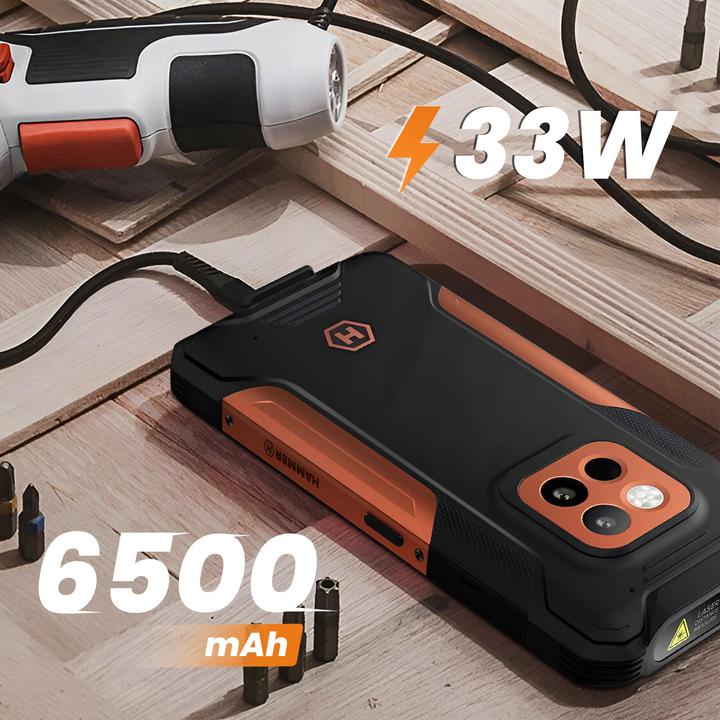 Produktbild Myphone Construction 2 Thermal 5G (256 GB, Schwarz / Orange, 6.58", 108 Mpx, 5G)